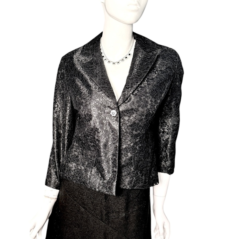 Vintage Breakin Loose Black Lace Blazer Jacket 3/4 Sleeve 10‎ whimsy